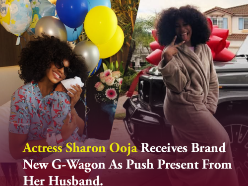 Actress Sharon Ooja Receives Brand New G-Wagon As Push Present From Her Husband